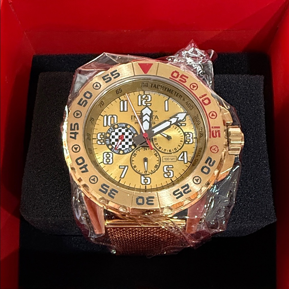 Invicta Gold Tone Mesh Strap Watch
